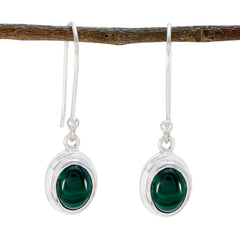 Julia Silver Green Dangle Earrings for Everyday Glam Malachite Green Dangle