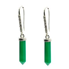 Lourdes Green Dangle Earrings for Everyday Glam Green Onyx Green Dangle