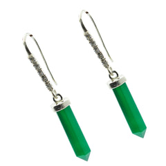 Lourdes Green Dangle Earrings for Everyday Glam