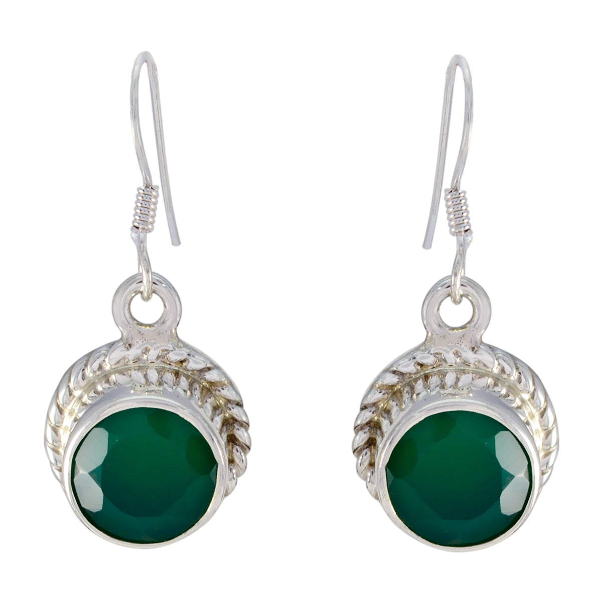 Joaquina Green Dangle Earrings with Elegant Design Green Onyx Green Dangle