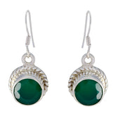 Joaquina Green Dangle Earrings with Elegant Design Green Onyx Green Dangle
