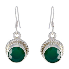 Joaquina Green Dangle Earrings with Elegant Design Green Onyx Green Dangle