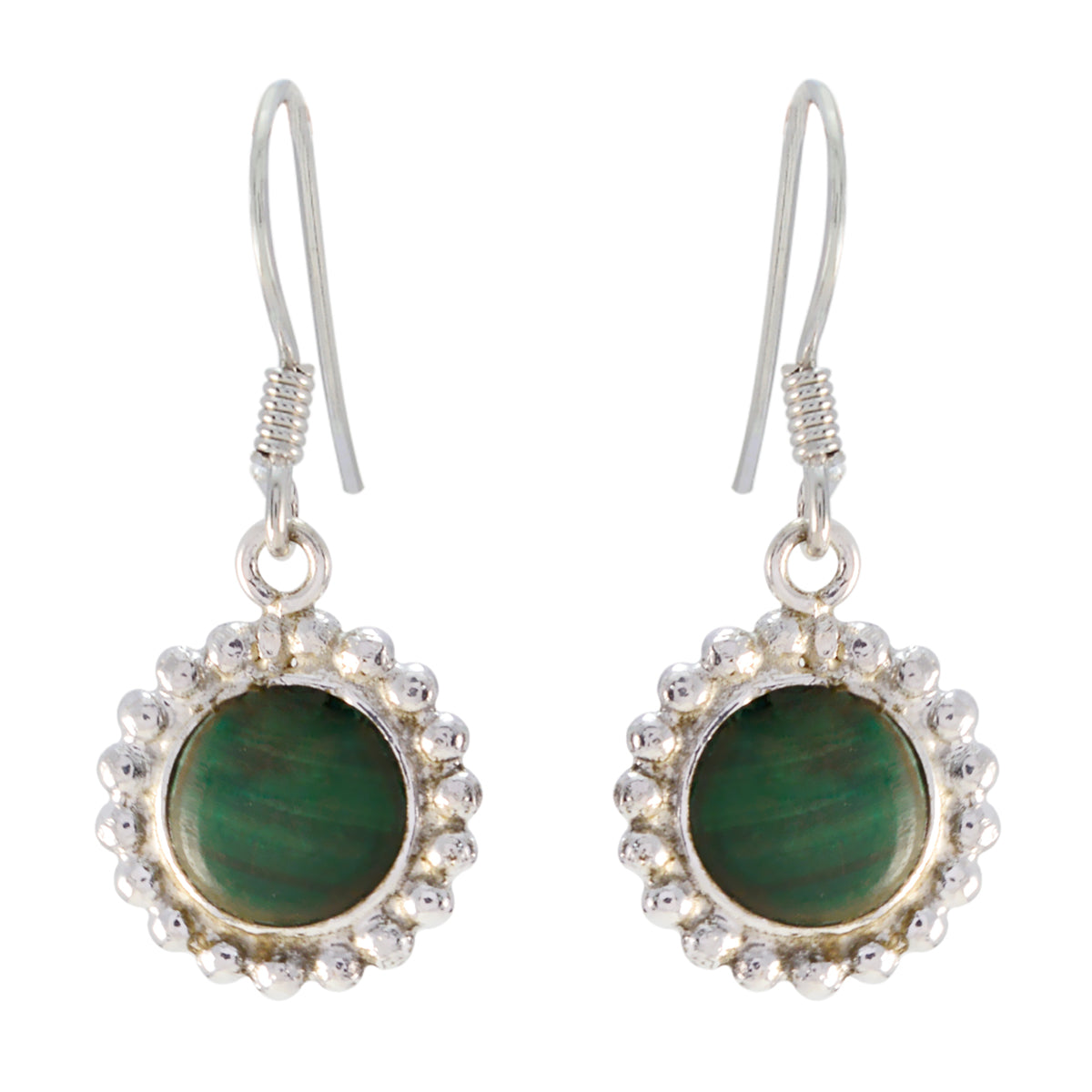 Renata Green Dangle Earrings - Gemstone Style Malachite Green Dangle