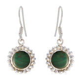 Renata Green Dangle Earrings - Gemstone Style Malachite Green Dangle