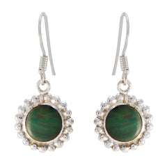 Renata Green Dangle Earrings - Gemstone Style Malachite Green Dangle