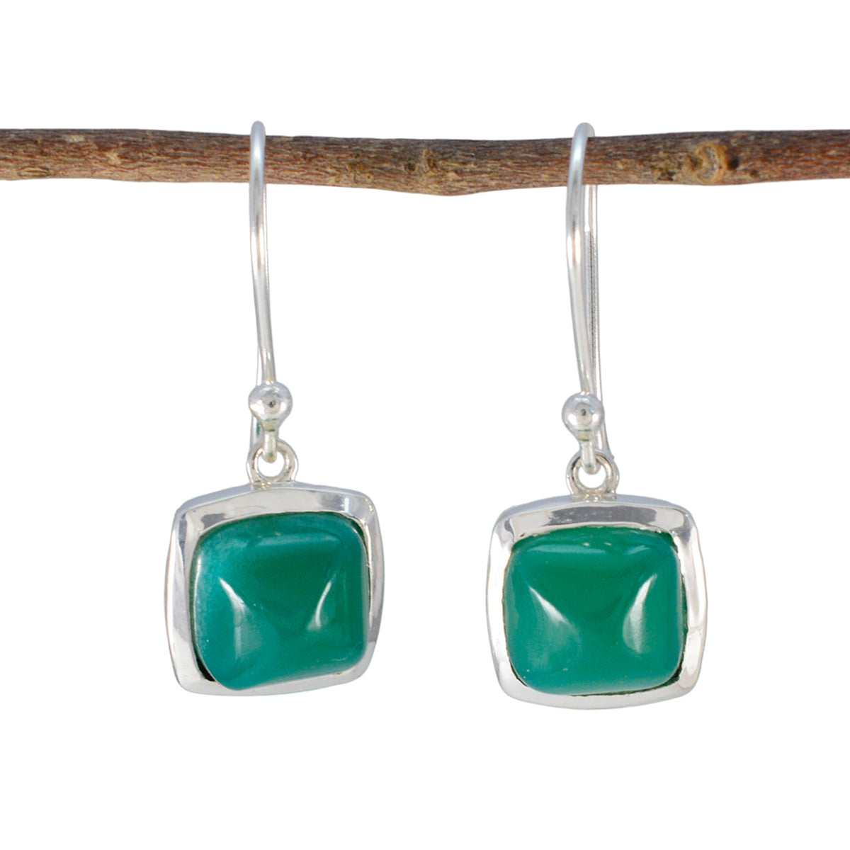 Ji-eun Green Dangle Earrings for Daily Glam Green Onyx Green Dangle