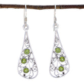 Leah Green Dangle Earrings with Gemstone Accents Peridot Green Dangle