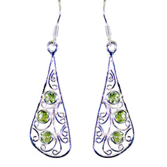 Leah Green Dangle Earrings with Gemstone Accents