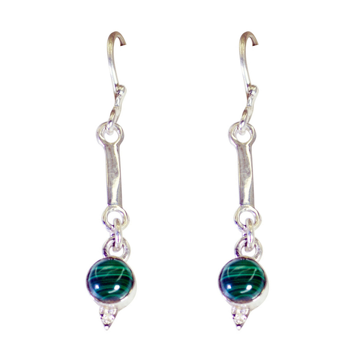 Maya Green Dangle Earrings with Stylish Design Malachite Green Dangle