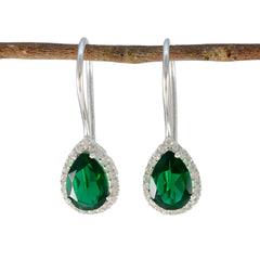 Ayesha Green Dangle Earrings for Elegant Style Emerald CZ Green Dangle