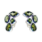 Ines Green Featherlight Stud Earrings for Stylish Vibes Peridot Green Stud