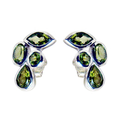 Ines Green Featherlight Stud Earrings for Stylish Vibes Peridot Green Stud