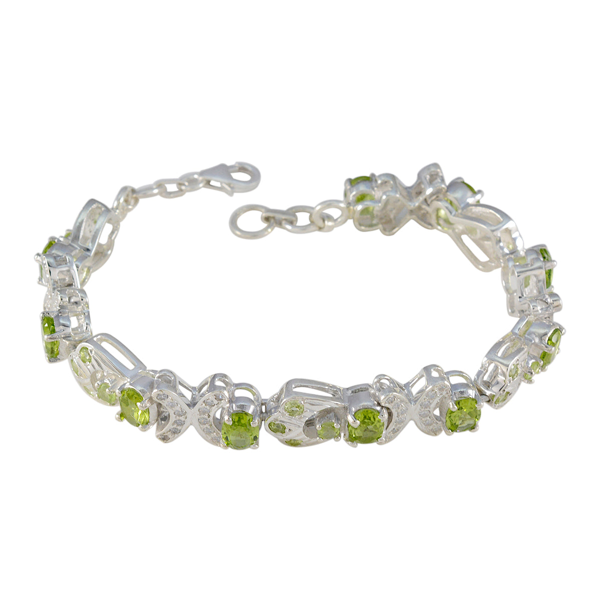 Violet Green Gemstone Bracelet with Elegant Design Peridot Green