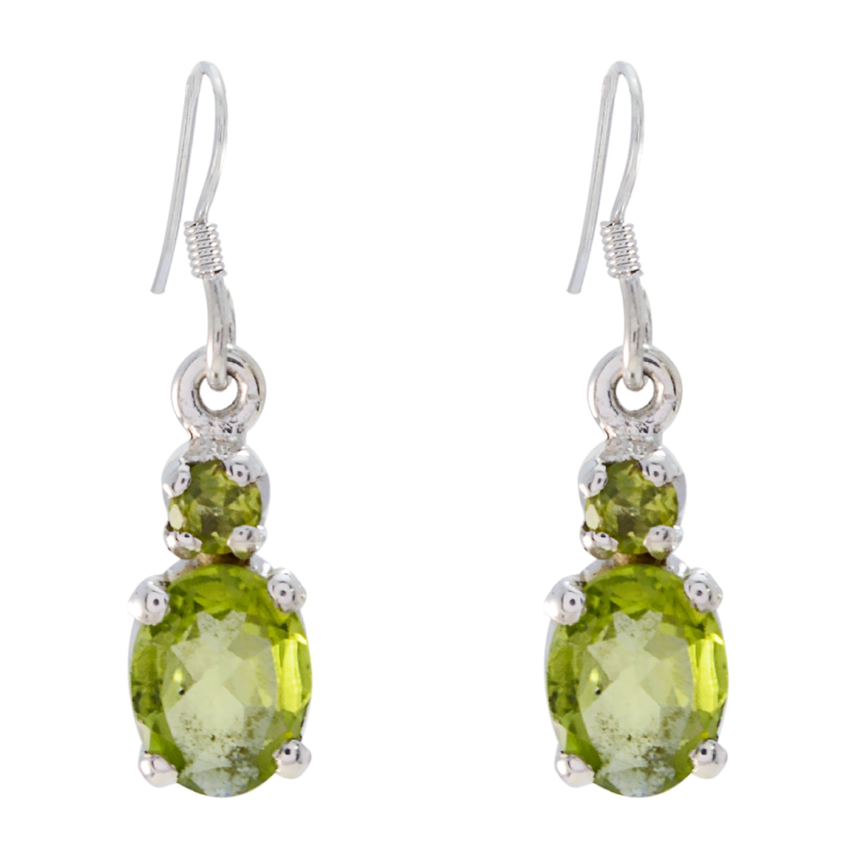 Mila Green Gemstone Dangle Earrings for Everyday Wear Peridot Green Dangle