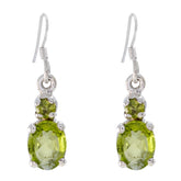 Mila Green Gemstone Dangle Earrings for Everyday Wear Peridot Green Dangle
