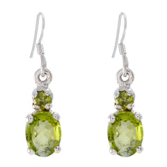 Mila Green Gemstone Dangle Earrings for Everyday Wear Peridot Green Dangle
