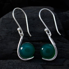 Daniela Green Gemstone Dangle Earrings for Everyday Glam