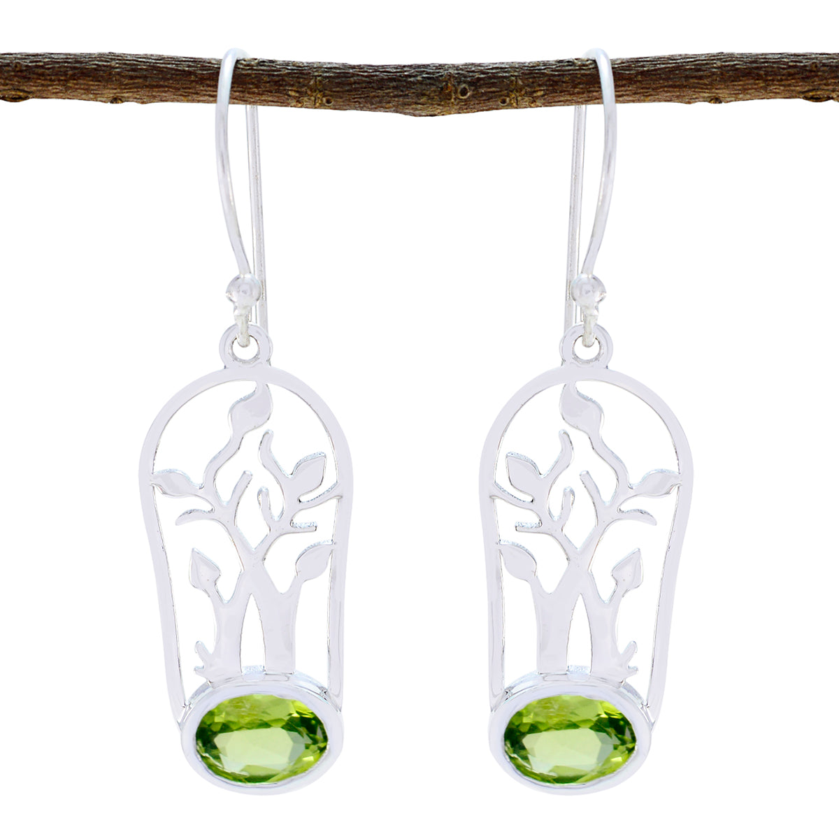Ella Green Gemstone Dangle Earrings for Everyday Glam Peridot Green Dangle