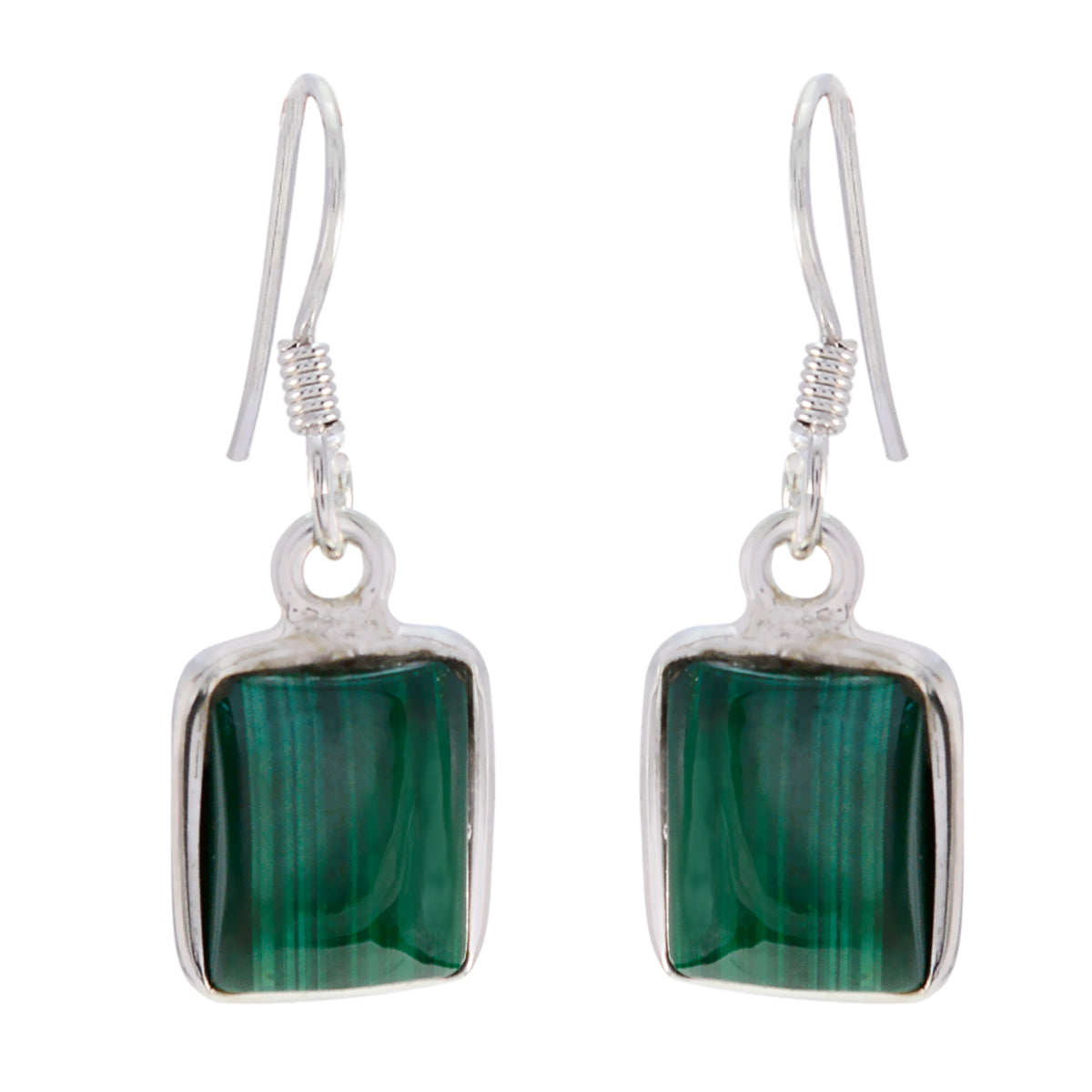 Josephine Green Gemstone Dangle Earrings for Glam Malachite Green Dangle