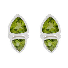Chloe Green Gemstone Earrings for Everyday Glam Peridot Green Stud