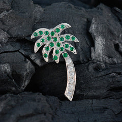 Priya Green Gemstone Pendant - Palm Tree Design