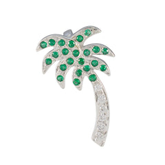 Priya Green Gemstone Pendant - Palm Tree Design Emerald CZ Green Green