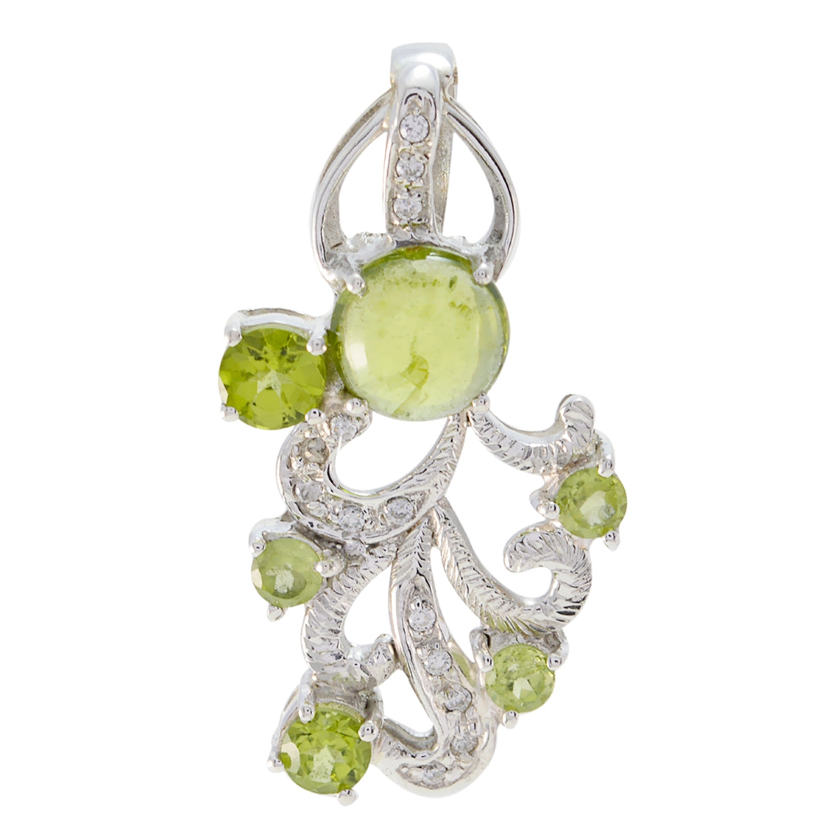 Daniela Green Gemstone Pendant with Elegant Design Peridot Green Green