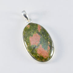 Yasmine Green Gemstone Pendant Oval Silver Jewelry