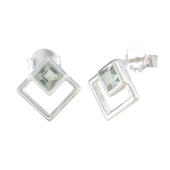Alejandra Green Gemstone Stud Earrings for Everyday Glam