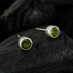 Freya Green Gemstone Stud Earrings for Everyday Elegance