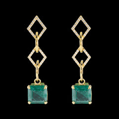 Dewi Green Gemstone Stud Earrings for Everyday Glam