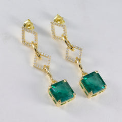 Dewi Green Gemstone Stud Earrings for Everyday Glam
