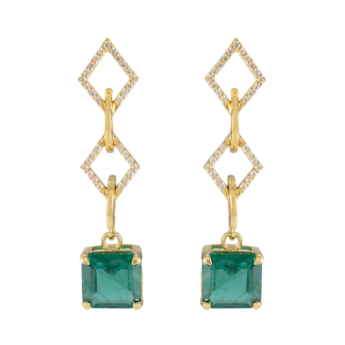 Dewi Green Gemstone Stud Earrings for Everyday Glam Emerald CZ Green Stud