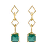 Dewi Green Gemstone Stud Earrings for Everyday Glam Emerald CZ Green Stud