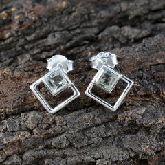 Alejandra Green Gemstone Stud Earrings for Everyday Glam