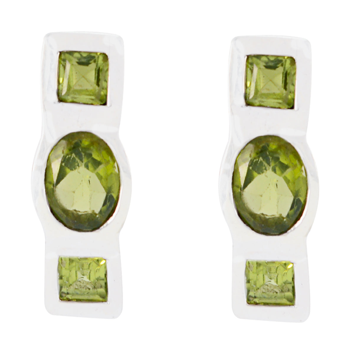 Isabel Green Gemstone Stud Earrings for Everyday Glam Peridot Green Stud