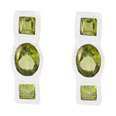 Isabel Green Gemstone Stud Earrings for Everyday Glam Peridot Green Stud