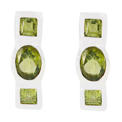 Isabel Green Gemstone Stud Earrings for Everyday Glam Peridot Green Stud