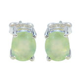 Alice Green Gemstone Stud Earrings for Everyday Glam Prehnite Green Stud