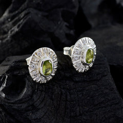 Dayana Green Gemstone Stud Earrings for Everyday Glam