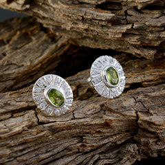 Dayana Green Gemstone Stud Earrings for Everyday Glam