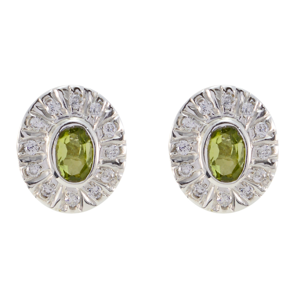 Dayana Green Gemstone Stud Earrings for Everyday Glam Peridot Green Stud