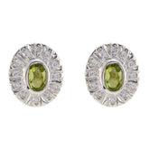 Dayana Green Gemstone Stud Earrings for Everyday Glam Peridot Green Stud