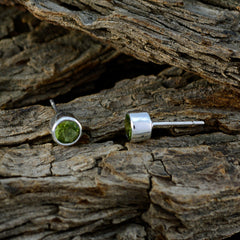 Freya Green Gemstone Stud Earrings for Everyday Elegance