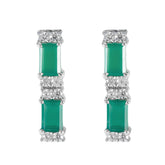 Paula Green Gemstone Stud Earrings for Everyday Glam Green Onyx Green Stud