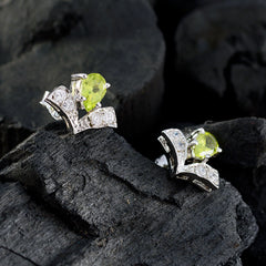 Constanza Green Gemstone Stud Earrings for Glam Looks