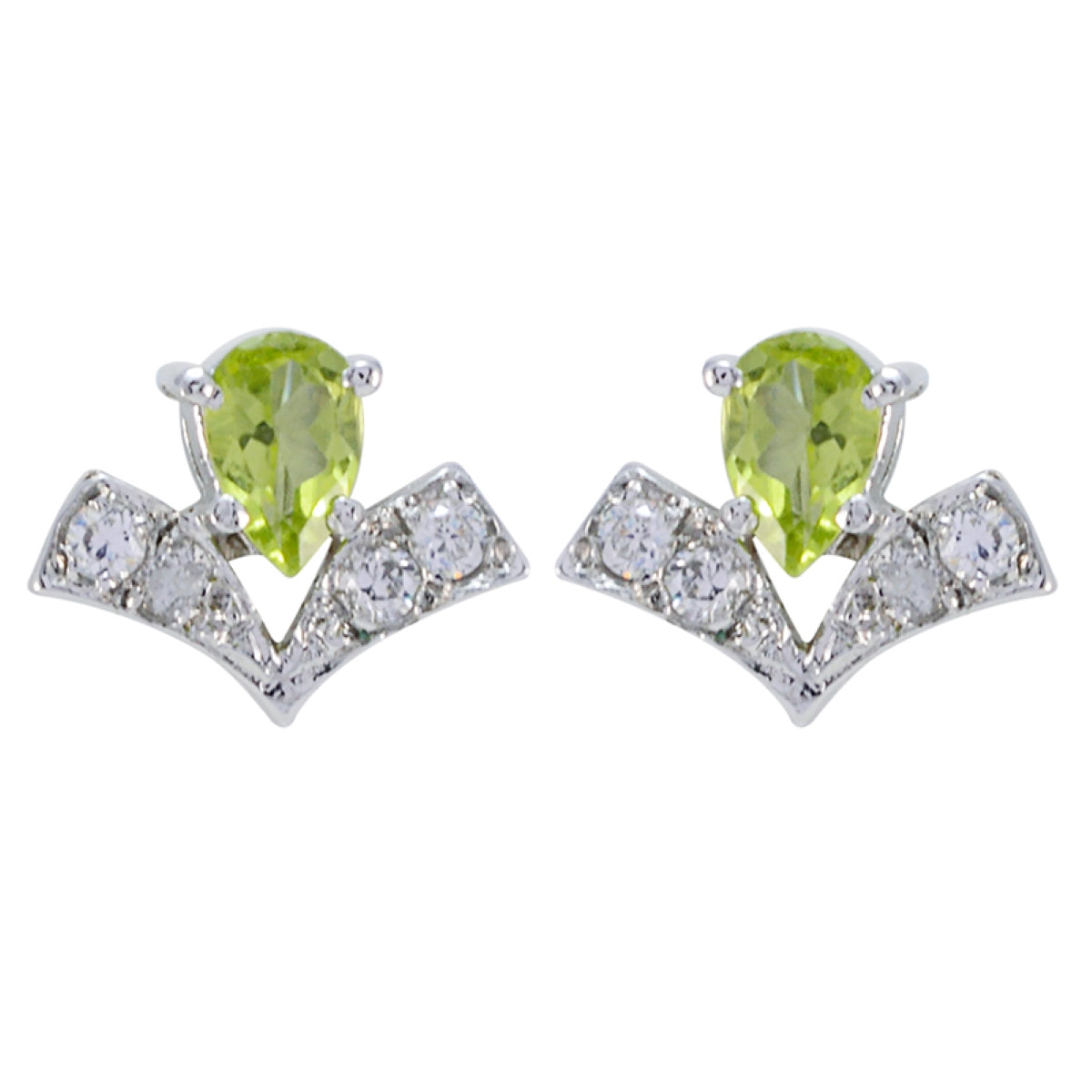 Constanza Green Gemstone Stud Earrings for Glam Looks Peridot Green Stud