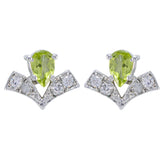 Constanza Green Gemstone Stud Earrings for Glam Looks Peridot Green Stud