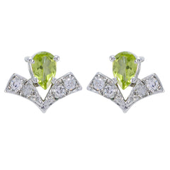 Constanza Green Gemstone Stud Earrings for Glam Looks Peridot Green Stud