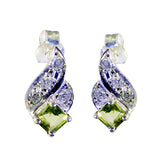 Lourdes Green Gemstone Stud Earrings for Everyday Glam Peridot Green Stud